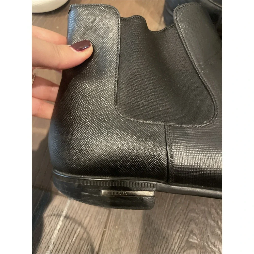 Prada Men's Chelsea‎ Boots, Leather, Black